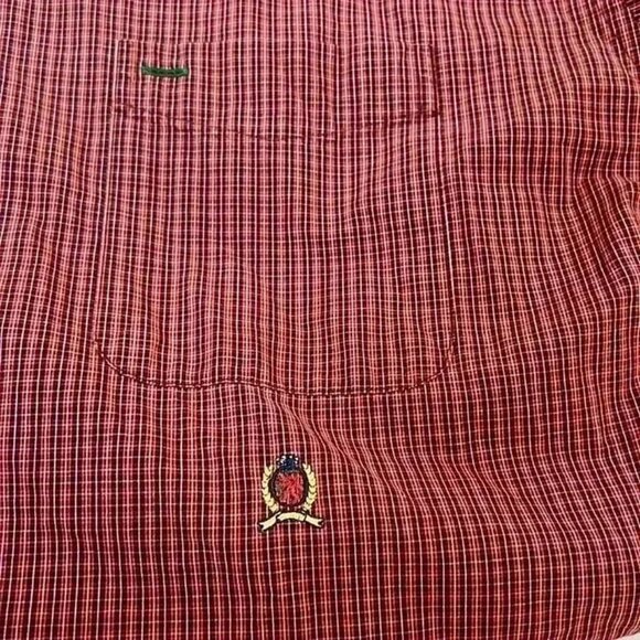 MENS TOMMY HILFIGER DRESS SHIRT PLAID LONG‎ SLEEVE BUTTON DOWN COLLAR SIZE XXL - Picture 3 of 6
